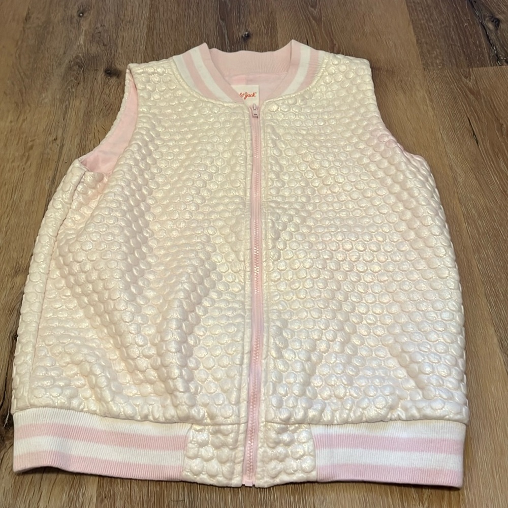 Cat & Jack Pink Vest Ivory Girls CL 14/16 Gently Used